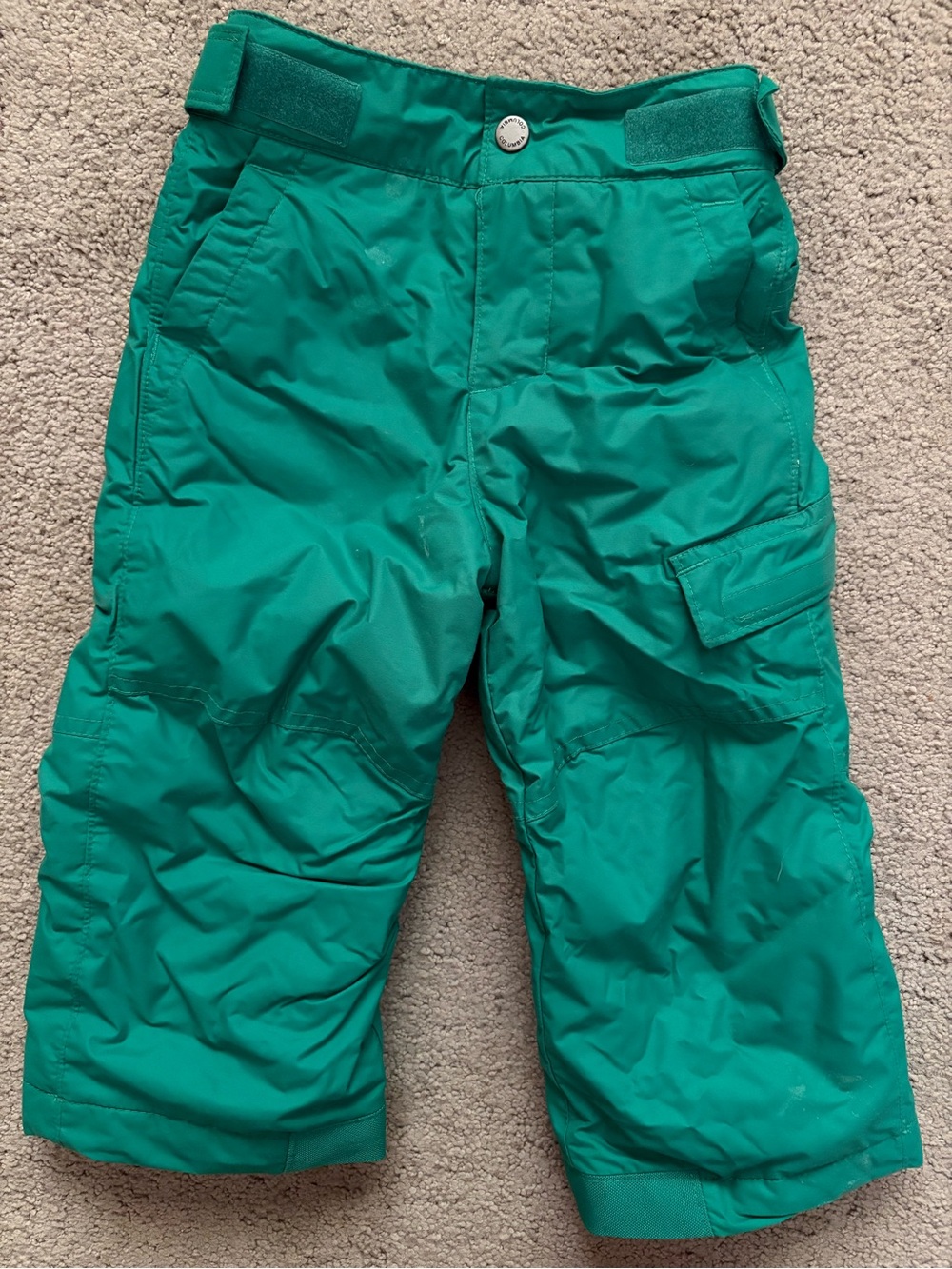 Kids Teal Winter Snow Pants - Adjustable Waterproof Casual Bottoms